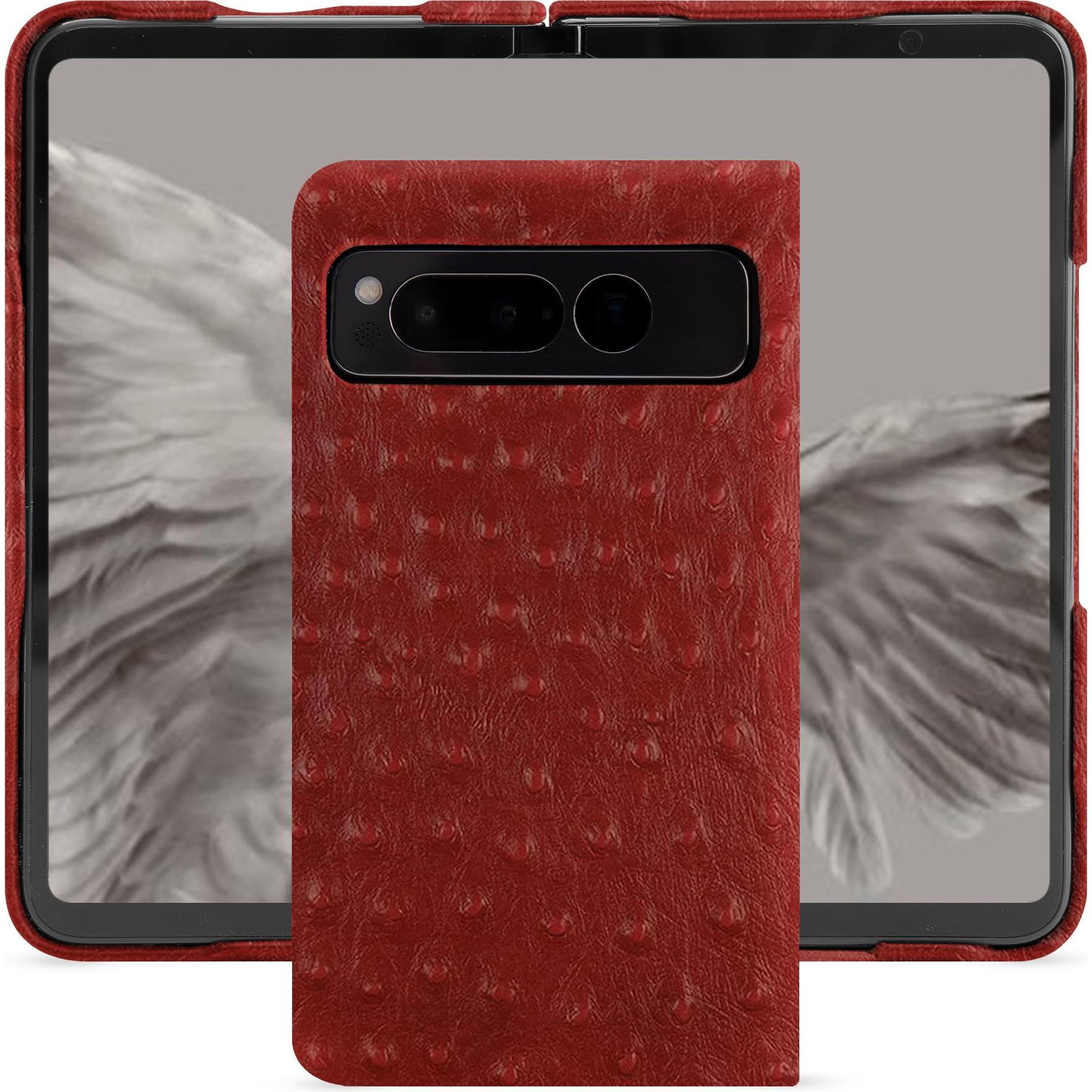 Noreve Lederschutzhülle Google Pixel Fold (Google Pixel Fold), Smartphone Hülle, Rot