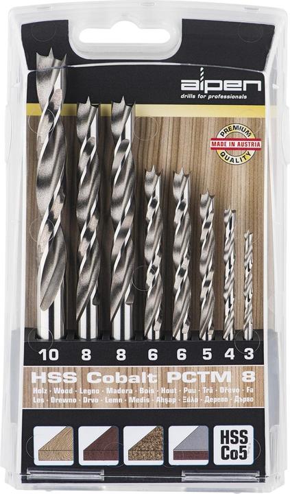 Actual product image Alpen Wood drill in plastic case (10 mm, 5 mm, 6 mm, 4 mm, 8 mm, 3 mm)