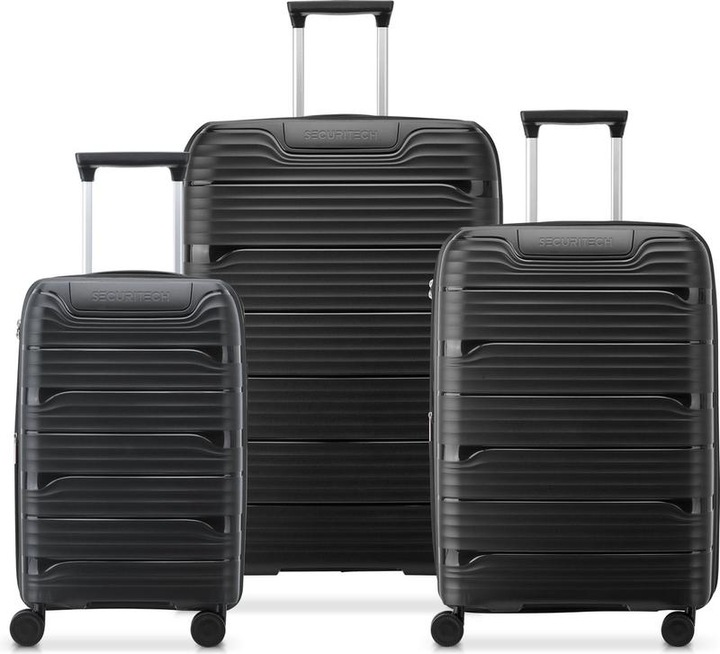 Actual product image Delsey Securitech by Paris - Lugcase set Dune - 3 -piece - Hand luggage 48L + Roller luggage 94L and (44 l, Hand luggage (up to 50 litres))