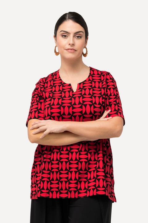 Produktbild Ulla Popken T-Shirt, grafischer Druck, Tunika-Ausschnitt, Halbarm (46, 48)
