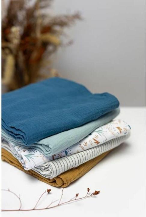 Actual product image Domiva Musselin Blau Resistent 3 Stücke (3 Stück) (70 cm, 70 cm)