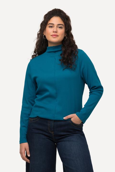 Actual product image Ulla Popken Center Seam Long Sleeve Ribbed Turtleneck (50, 52)