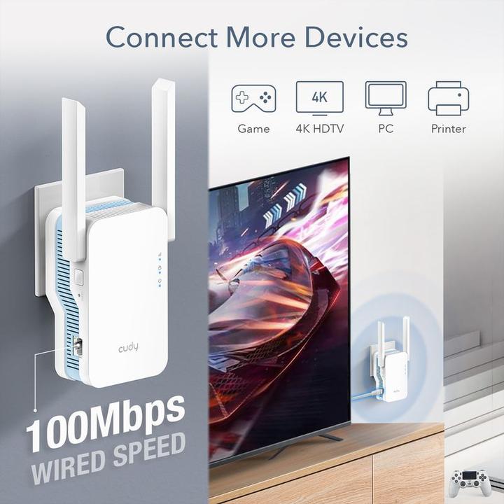 Produktbild Cudy RE1200 Wi-Fi signal booster (867 Mbit/s, 300 Mbit/s)