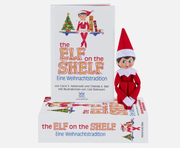 Actual product image Elf on the Shelf Girl with book, German version