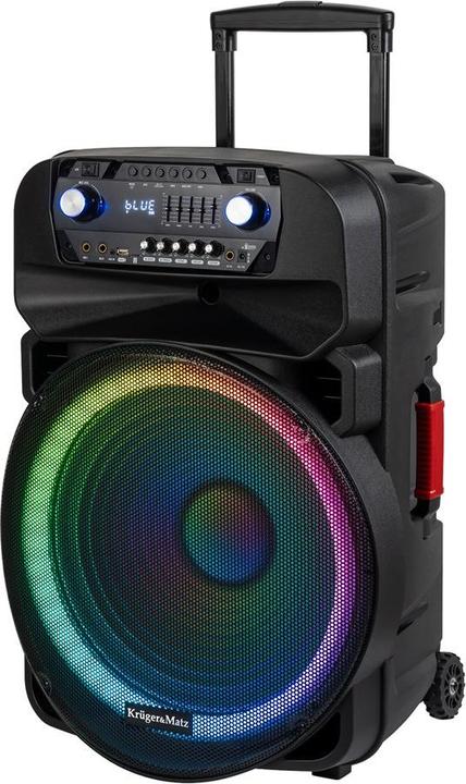 Immagine prodotto Krüger&Matz Cassa acustica attiva (con 2 microfoni wireless UHF- SD- Bluetooth- FM- USB- LED) 60 watt