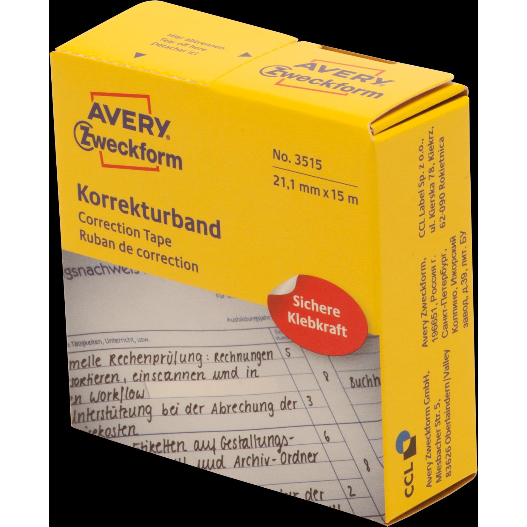 Avery, Korrekturmittel, Korrekturbänder