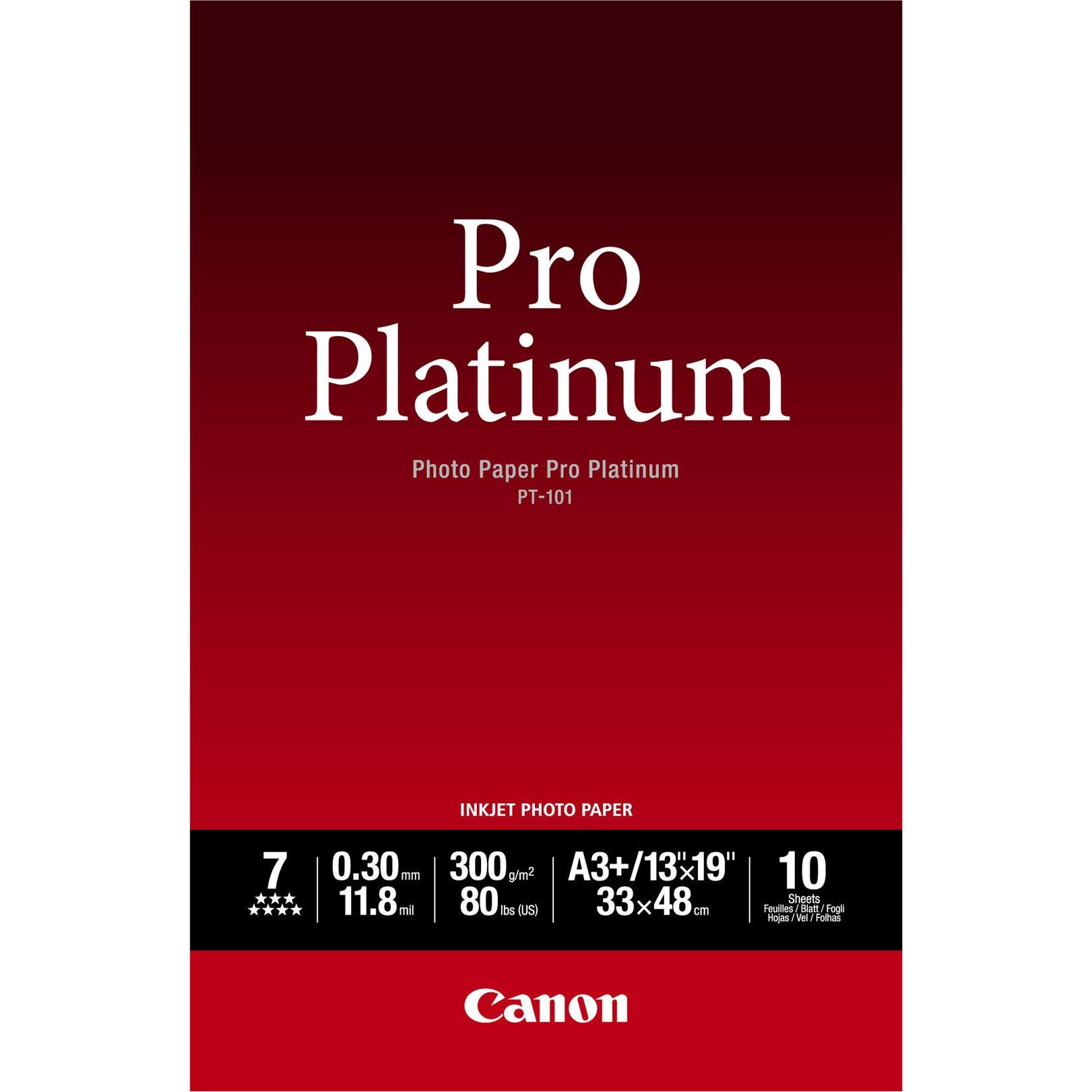 Canon PT-101 Pro Platinum (300 g/m², A3+, 10 x), Fotopapier, Weiss
