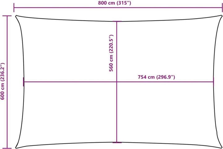 Produktbild vidaXL Sonnensegel (600 x 800 cm)
