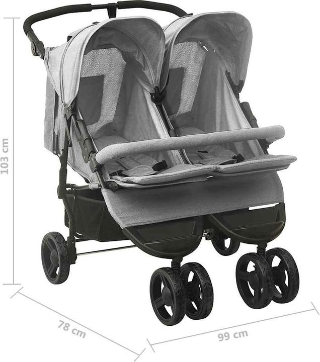 Image du produit vidaXL Geschwisterwagen