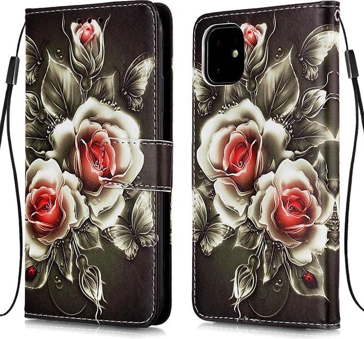 Actual product image Ueli Express iPhone 11 book case Case with card slot roses (Apple iPhone 11)