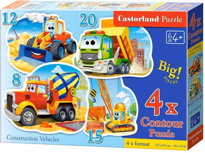 Actual product image Castorland Puzzle x4 - Construction Vehicles (229447) (55 pieces)