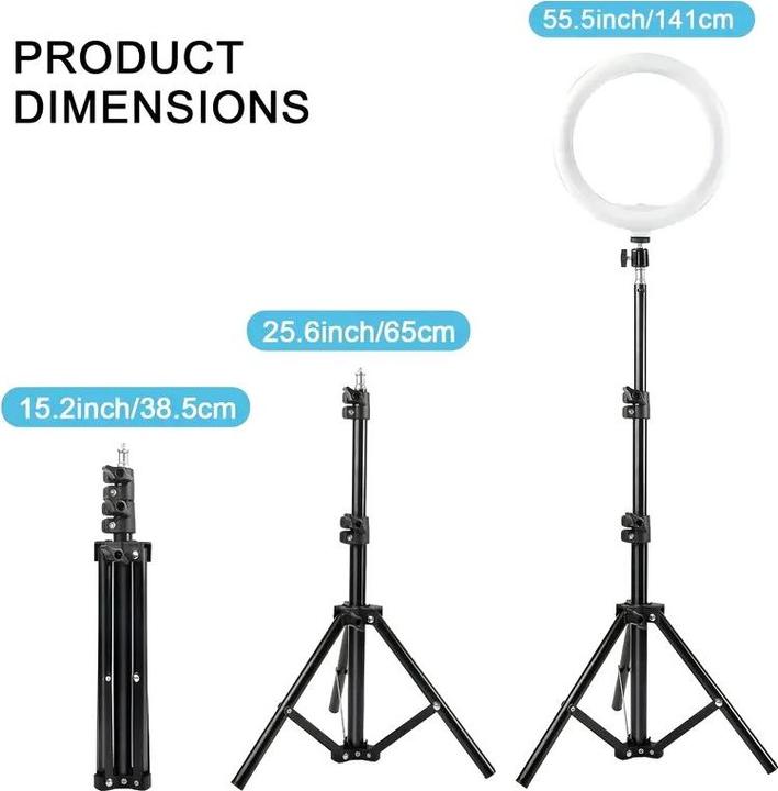 Actual product image Cbx 10" selfie LED ring light set with flexible tripod and 3 light modes (Ring light, Video light)