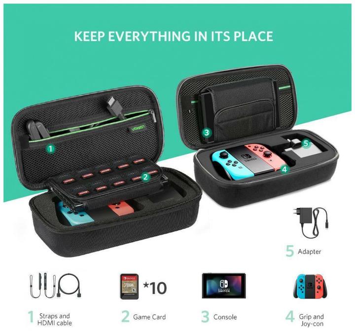 Image du produit Ugreen Boîtier pour Nintendo Switch et accessoires S 26.5 x 10 x 13.5 cm noir (50275 LP145) (Switch)