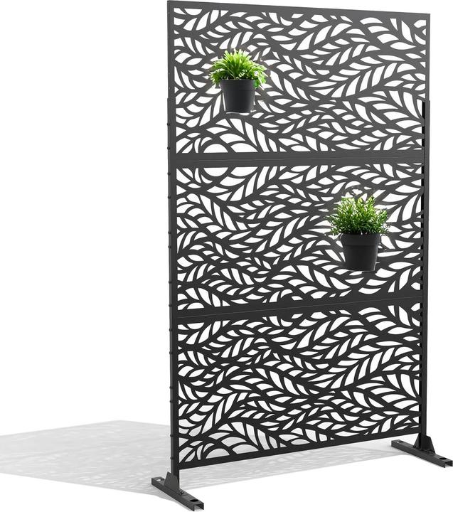 Actual product image Casa.Pro Trennwand And verzinkter Stahl 180x90 cm Schwarz (180 x 90 x 40 cm)