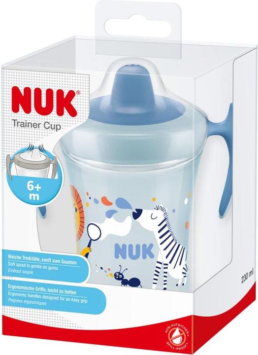 Produktbild NUK Trainer Cup 230ml, weiche Trinktülle, auslaufsicher, ab 6 Monaten, BPA frei, blau (230 ml)