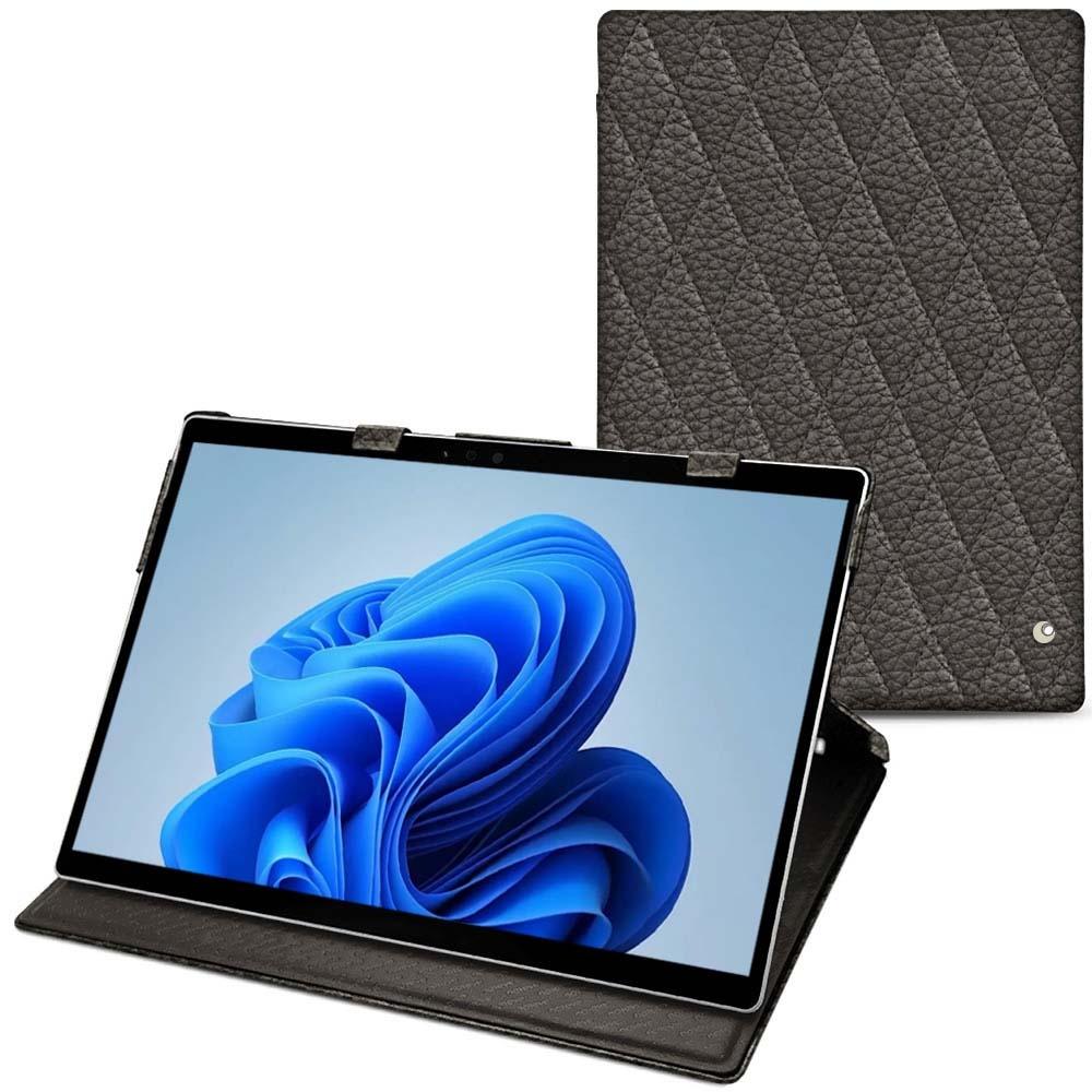 Noreve Lederschutzhülle vertikal (Microsoft Surface Pro 8), Tablet Hülle, Grau