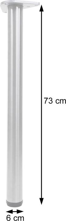 Produktbild Swisshandel24 4x Tischbein, für Schreibtisch Esstischfuss Tischgestell, 73cm Edelstahl-Optik