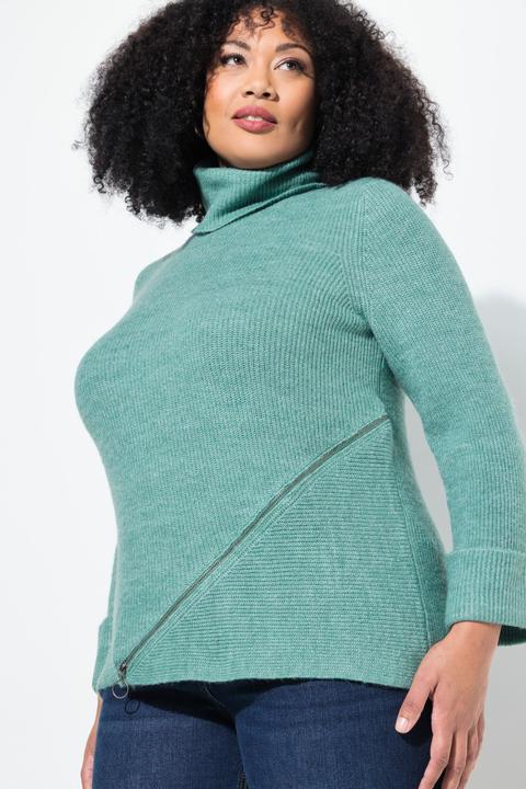 Immagine prodotto Ulla Popken Maglione dolcevita con zip e maniche lunghe (42, 44)