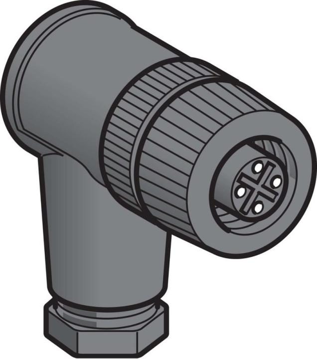 Produktbild TE Sensors Anschlussstecker M12 4Pin 90° Plastik