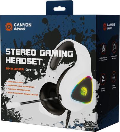 Immagine prodotto Canyon GH-6, cuffie da gioco Shadder, USB / 2x jack da 3,5 mm, cavo da 2 m, retroilluminazione RGB (Cablato)