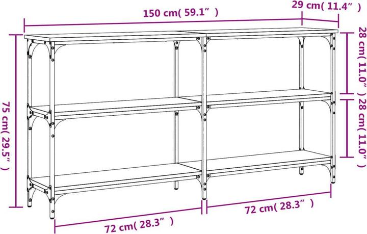 Actual product image vidaXL Konsolentisch (29 x 29 x 75 cm)
