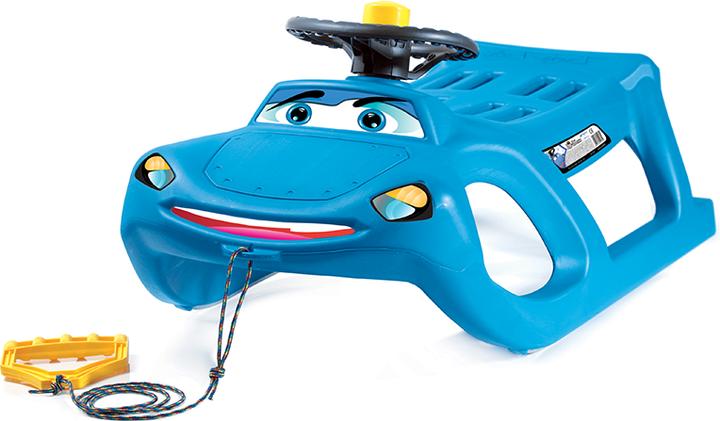 SNÖ-PRO Kinderschlitten mit Lenkrad - blau