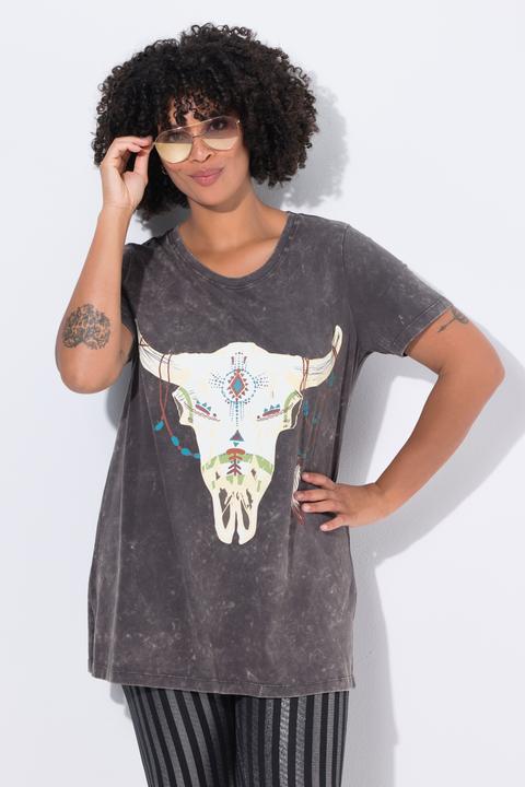 Actual product image Angel of Style T-shirt, comfort fit, cow skull print (46)