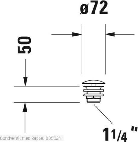 Actual product image Duravit Shaft valve 50mm chrome