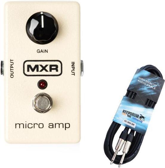 Mxr Effekgerät M133 Micro Amp Booster Pedal mit Gitarrenkabel (Bass, Gitarre)