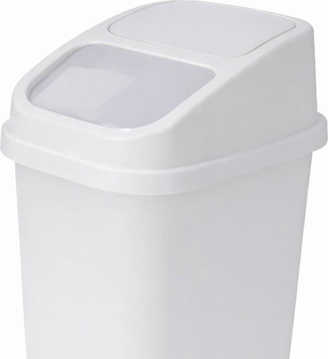 Actual product image Mojawo Waste Bin Mülleimer Kosmetikeimer Bad Schwingdeckel 5L Weiss (5 l)
