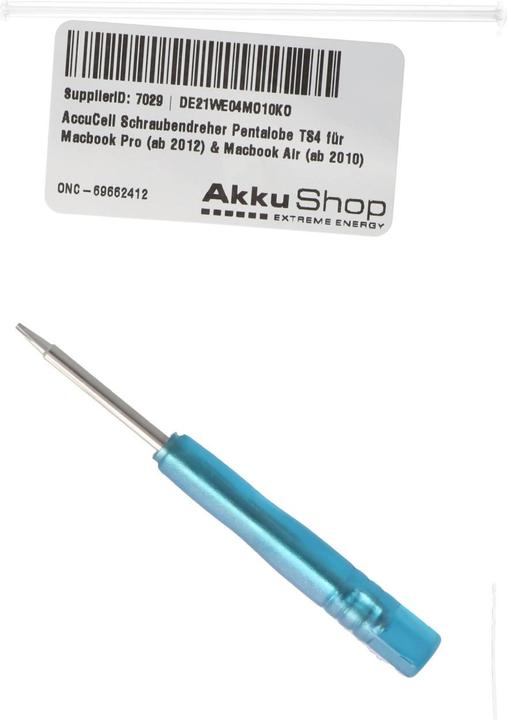 Produktbild AccuCell Schraubendreher Pentalobe TS4 für Macbook Pro (ab 2012) & Macbook Air (ab 2010)