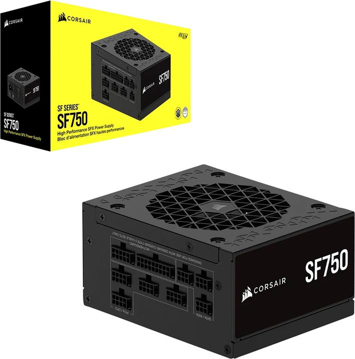 Productafbeelding Corsair SF-serie (2024), SF750, 750 watt, SFX, 80 PLUS Platinum, volledig modulaire voeding (750 W)