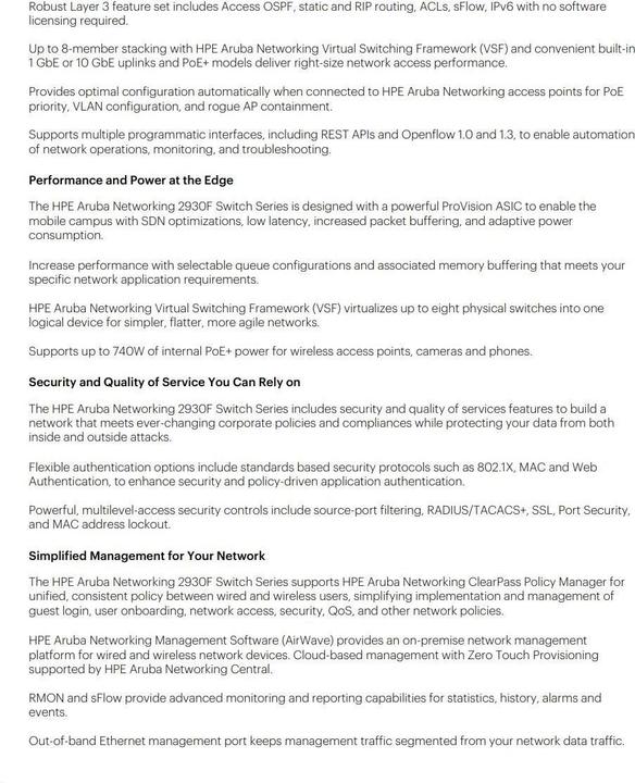 Produktbild Aruba HPE 2930F 24G (24 Ports)
