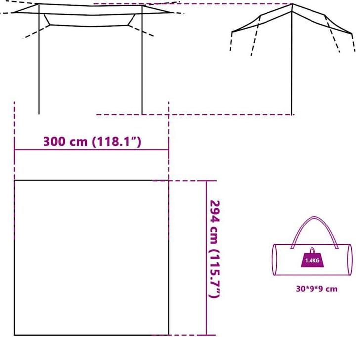 Image du produit vidaXL Campingplane (Bâche, 1.40 kg)