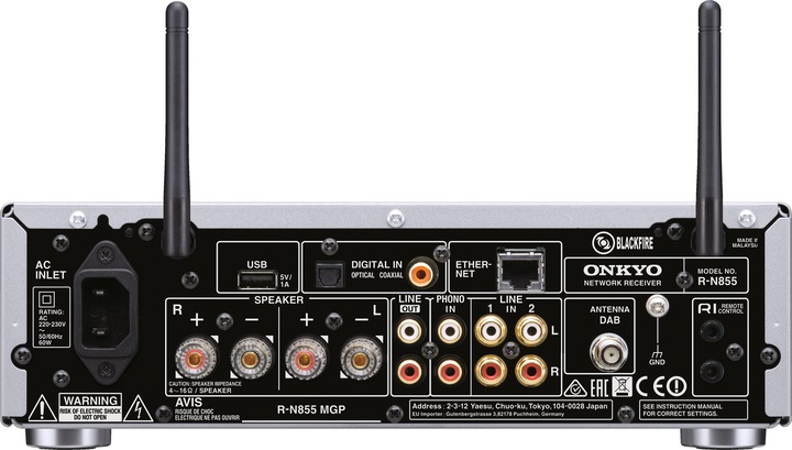 Actual product image Onkyo R-N855 (network receiver)
