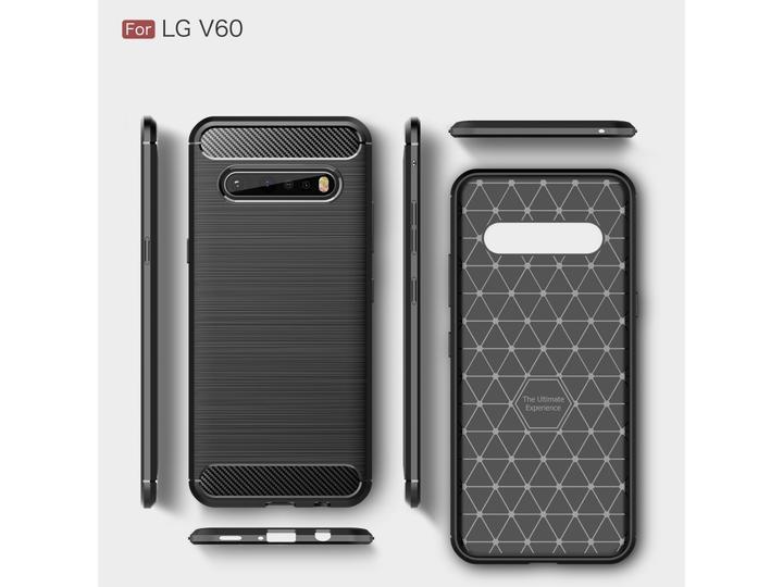 Produktbild Screenguard LG V60 ThinQ 5G Hülle Carbon Brushed Soft TPU (LG V60 ThinQ 5G)