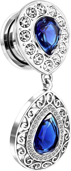Immagine prodotto Star Piercing Cristalli a goccia con spina di carne con ciondolo (Ottone, Acciaio chirurgico 316L)