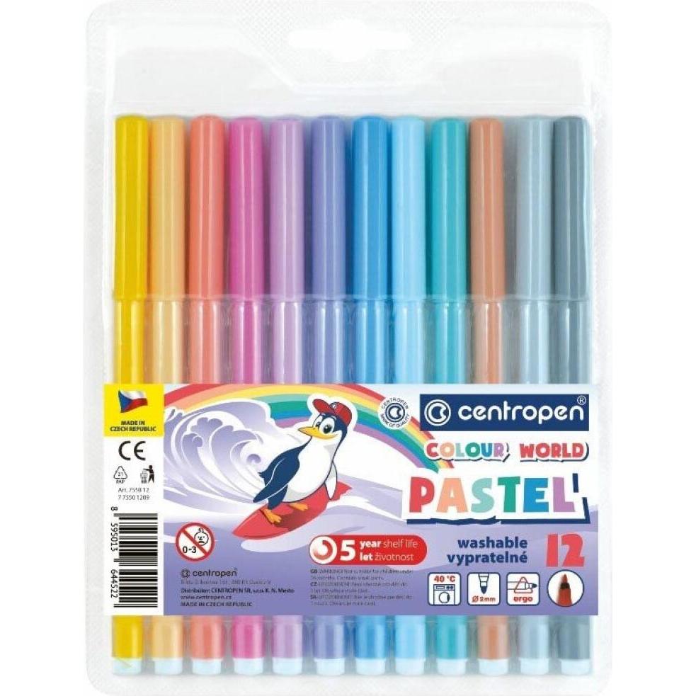 Centropen, Malstifte, Marker 12 Farben Pastell (Mehrfarbig)