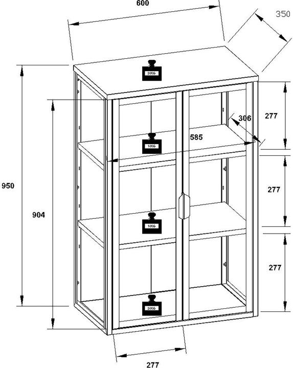 Produktbild VCM Floka (60 x 35 x 95 cm)