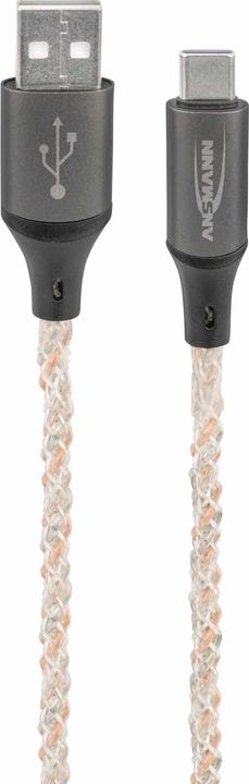 Produktbild Ansmann USB-A / USB-C Kabel mit LED Beleuchtung 100cm 1700-0158 (1 m, USB 3.0, 60 W)