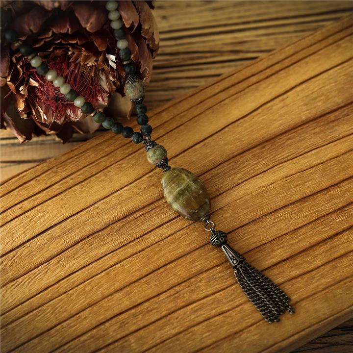 Image du produit Andreani Collier avec pendentif en véritable jade africain (Pierres)
