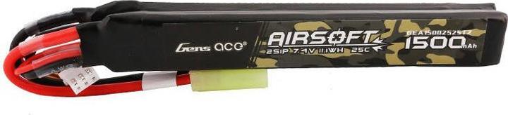 Produktbild Gens Ace 25C 1500mAh 2S1P 7.4V Nunchuck 2X Airsoft Gun Lipo Battery with mini Tamiya Plug (7.40 V, 1500 mAh)