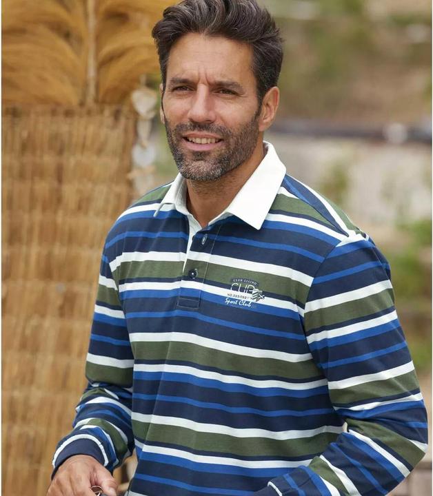 Produktbild Atlas For Men Gestreiftes LangarmPoloshirt (5XL)