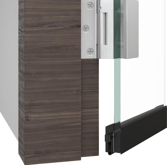 Actual product image Athmer Türdichtung Schall-Ex® GSA 1-seitig Länge 1208 mm Aluminium silberfarben eloxiert Glastüren links...