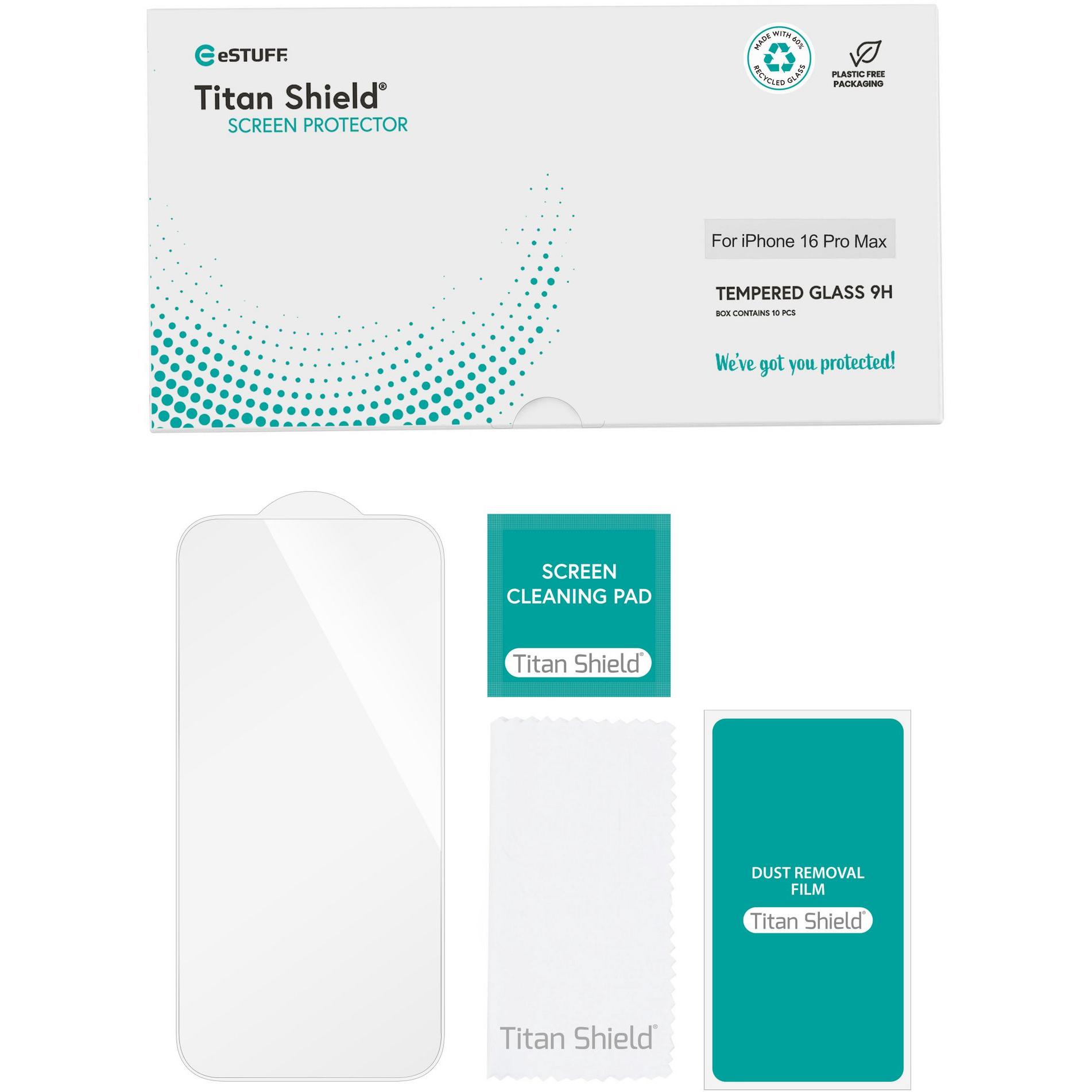 Thumbnail - eSTUFF INFINITE Apple iPhone 16 Pro (10 Stück, Apple iPhone 16 Pro Max), Smartphone Schutzfolie, Transparent