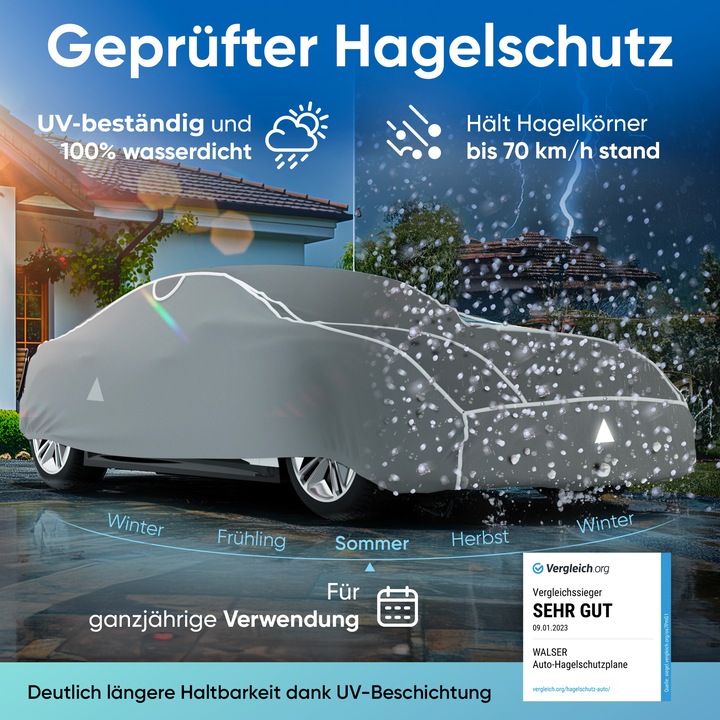 Produktbild Walser PKW Hagelschutzplane Hybrid UV Protect, Hagelschutzgarage Gröe L