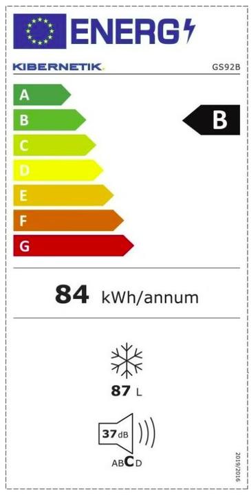 Energie-Label Kibernetik Gefrierschrank GS92 (Freistehend, 87 l)