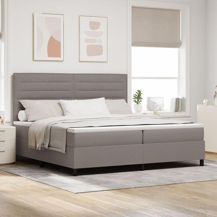 Actual product image vidaXL Taupe Boxspringbett mit Matratze 200x200 cm Stoff (200 x 200 cm)