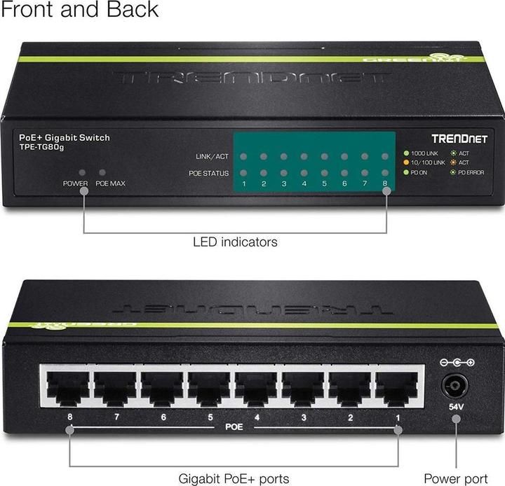 Immagine prodotto Trendnet TPE-TGG80g PoE Switch GREENnet (8 porte)