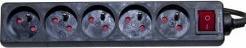 Image du produit Dexlan Power Strip with Switch+4 m Cable Black- 5 Outlets (5x, 4 m)